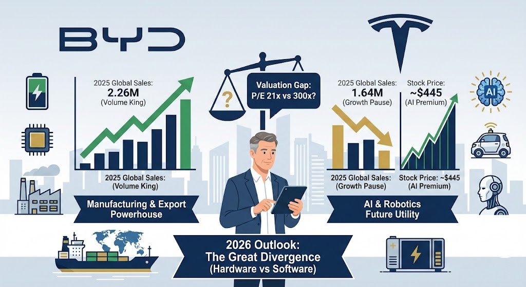 Tesla vs BYD: ¿Por qué la Acción Sube si las Ventas Caen? (Análisis y Estrategia 2026) Tesla vs BYD: ¿Por qué la Acción Sube si las Ventas Caen? (Análisis y Estrategia 2026)